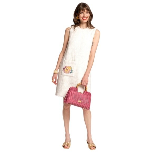 Frances Valentine Dresses & Skirts - Frances Valentine Sleeveless White Fringe Fish Dress NWT womens size S